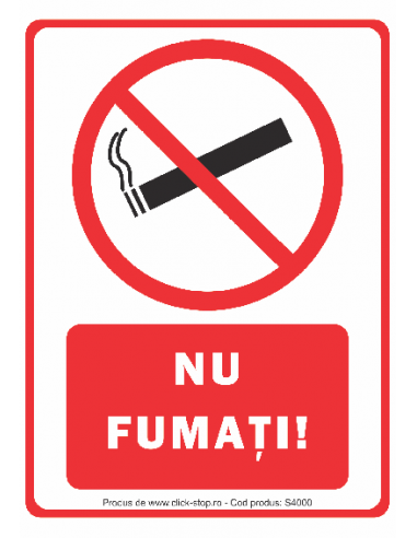 Nu Fumați! - Indicator De Interdicție...