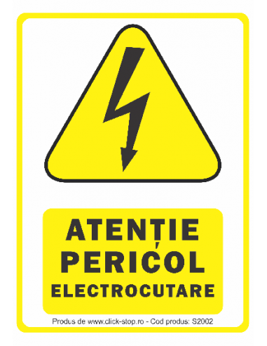 Atenție Pericol Electrocutare -...